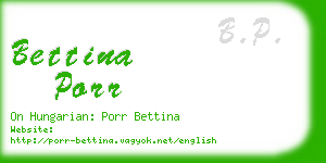 bettina porr business card